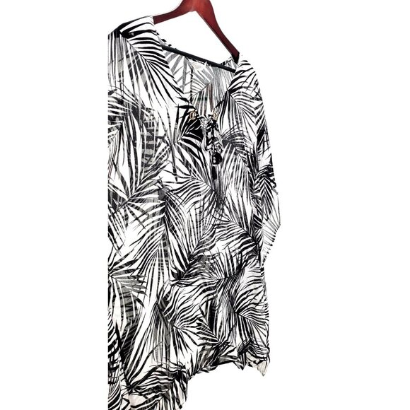 Dotti Swimwear Paradise Palms Chiffon Grommet Tunic Coverup Bathing Suit Cover - Picture 6 of 11